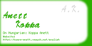 anett koppa business card